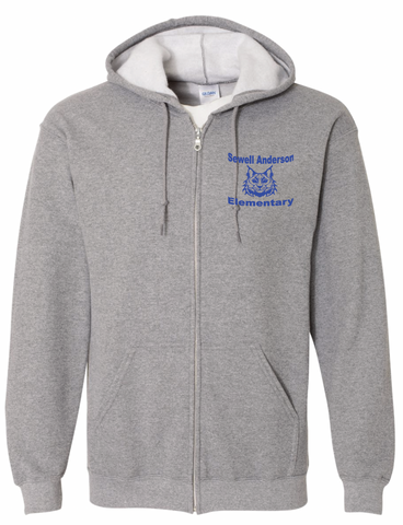 Sports Grey Zip-up Hoodie