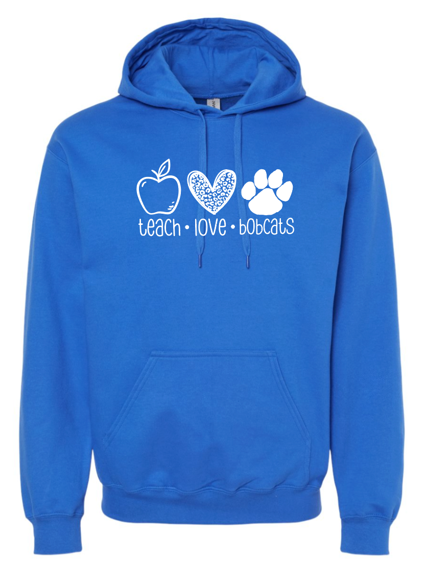 Teach Love Bobcats Royal Hoodie