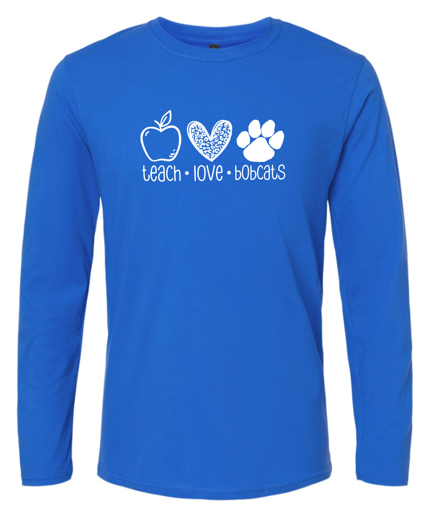 Teach Love Bobcats Royal Long Sleeve